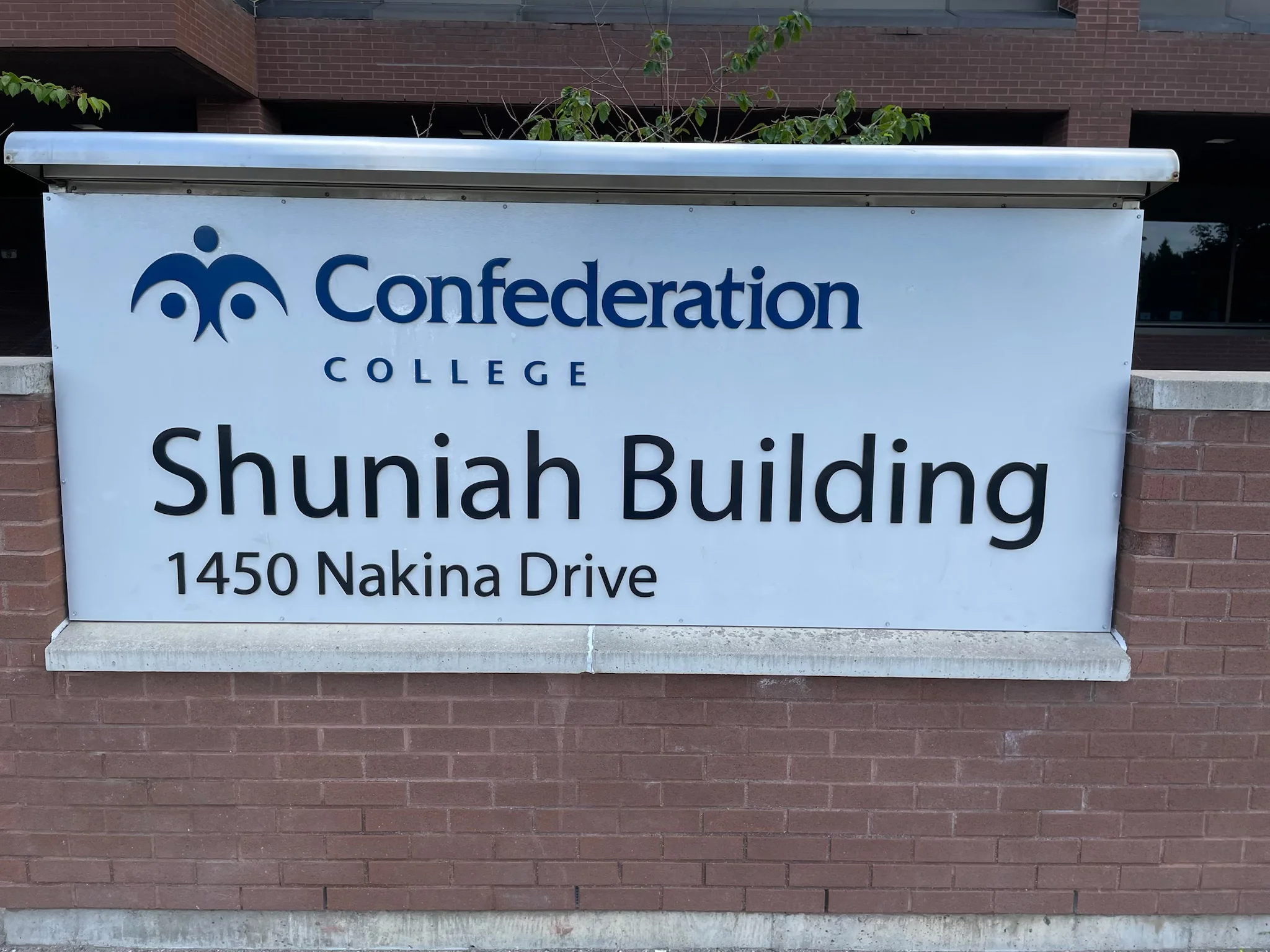 Confederation College Shuniah Building sign