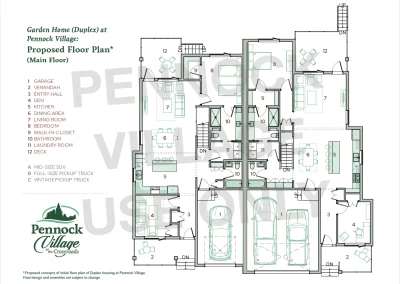 Floor plan for the Garden Home Duplex