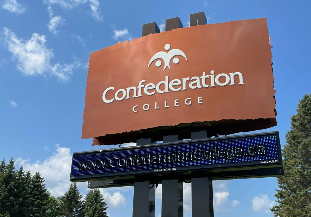 Confederation College sign