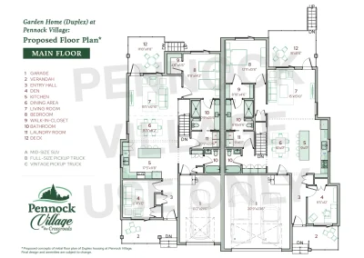 Floor plan for the Garden Home Duplex